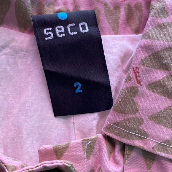 pink with brown hearts trench coat - Picture 4 of 5